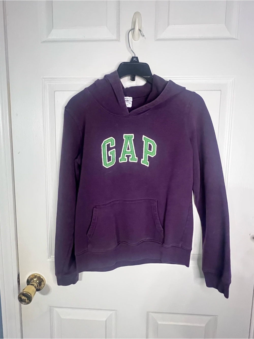 GAP Dark Purple Hoodie with Green Logo